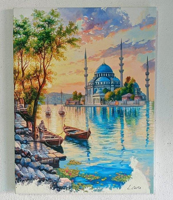 L. Costa (XX-XXI) - Crepuscolo sulla Moschea, Antiek en Kunst, Kunst | Schilderijen | Klassiek