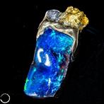 Opale de Boulder naturelle avec diamant et nugget dor,