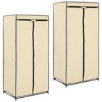 vidaXL Kledingkasten 2 st 75x50x160 cm crème, Huis en Inrichting, Verzenden, Nieuw