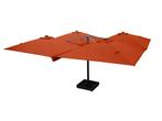 Vierdubbele hangende parasol oranje 4 * 300x300cm, Jardin & Terrasse, Parasols