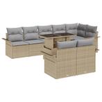 vidaXL 9-delige tuinsofa set met kussens in beige poly, Verzenden, Nieuw