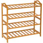 Houten schoenenrek met 4 niveaus 67,5x26x68cm - bruin, Huis en Inrichting, Nieuw, Verzenden