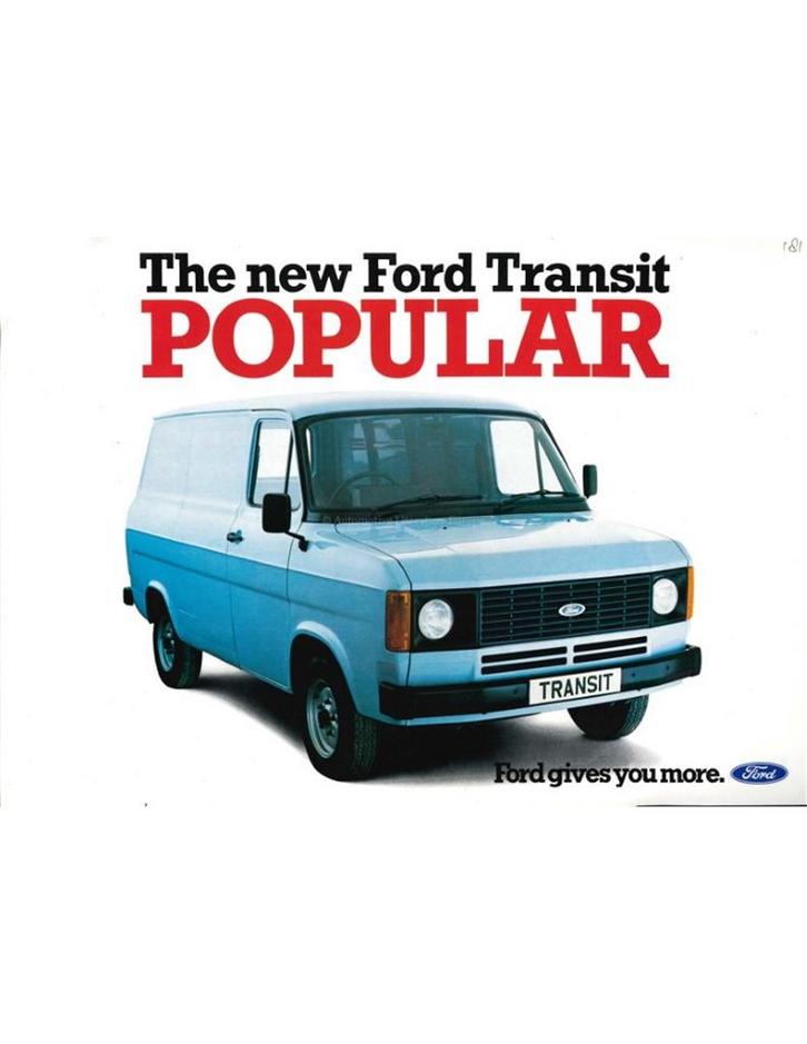1981 FORD TRANSIT POPULAR BROCHURE ENGELS, Boeken, Auto's | Folders en Tijdschriften