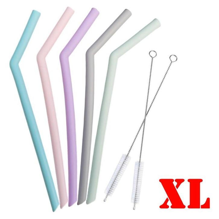 Fako Bijoux - Siliconen Rietjes Set XL - 5 Herbruikbare, Huis en Inrichting, Keuken | Bestek, Verzenden