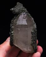 (UNIEK EXEMPLAAR) MUSCOVITE gecoat kwarts - Hoogte: 9.8 cm -, Collections, Minéraux & Fossiles