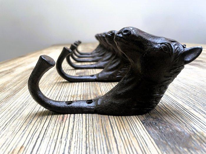 Paardenhoofd haken - Kapstok (6) - Gietijzer, Antiquités & Art, Curiosités & Brocante