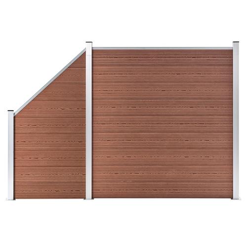 vidaXL Schuttingset 1 vierkant en 1 schuin 273x186 cm HKC, Tuin en Terras, Tuinhekken en Hekwerk, Nieuw, Verzenden