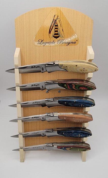 Laguiole Bougna - Tafelmessenset (6) - Hout, Messing, Staal, Antiek en Kunst, Antiek | Keukengerei