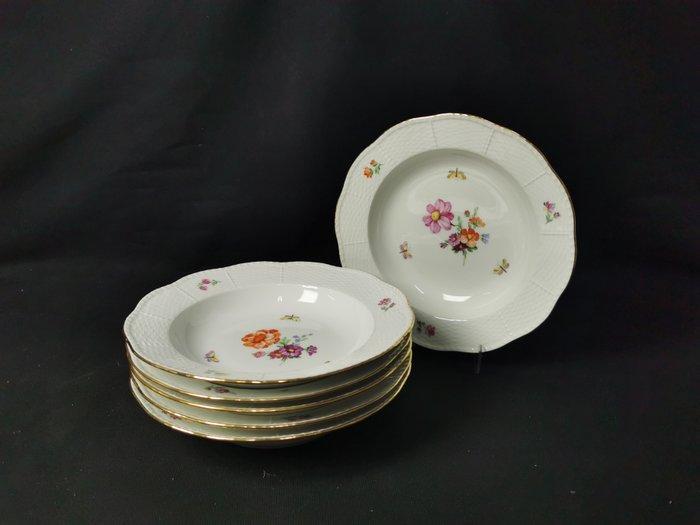 KPM - Tellerform Alt-Osier, fiori e farfalla - 6 piatti, Antiquités & Art, Antiquités | Meubles | Tables