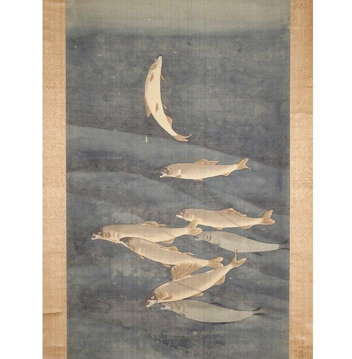 Zeer mooi schilderij Waterval en zoetvis, ondertekend -, Antiek en Kunst, Antiek | Overige Antiek