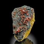 Sprankelend roodbruine vanadinit op goethiet Kristallen op