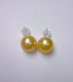 Zonder minimumprijs - Oorbellen - 18 karaat Geel goud Parel, Handtassen en Accessoires, Oorbellen, Nieuw