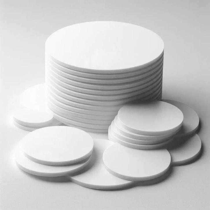 Set van 30 plastic schijfjes (wit, 3x50 mm, acrylaat, PMMA), Doe-het-zelf en Bouw, Gereedschap | Overige machines, Nieuw, Verzenden
