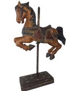 Figurine - Houten carrouselpaard op voet - Bois