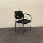 Tweedehands vergaderstoel, stapelstoel, zwarte stoffering -, Huis en Inrichting, Stoelen, Gebruikt, Zwart, Eén