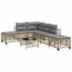 vidaXL 3-delige Loungeset met kussens poly rattan gemengd, Verzenden, Nieuw
