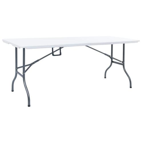 vidaXL Tuintafel inklapbaar 180x72x72 cm HDPE wit, Tuin en Terras, Tuintafels, Nieuw, Verzenden