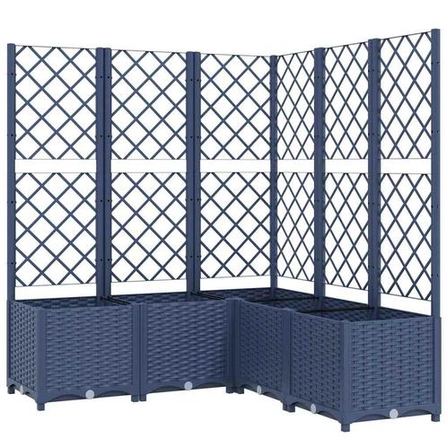 Plantenbak met Latwerk 120x120cm Donkergrijs - Retour Dea..., Tuin en Terras, Bloembakken en Plantenbakken, 60 cm of meer, 100 cm of meer
