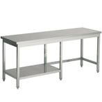 Rvs werktafel met halve bodemschap links 2600x500x900 mm, Verzenden, Nieuw in verpakking