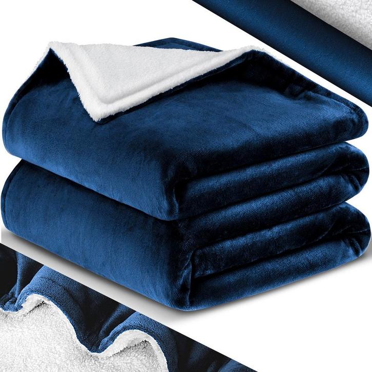 Fleece deken - Extra zacht - 130x150cm - Blauw - KESSER®, Maison & Meubles, Accessoires pour la Maison | Plaids & Couvertures