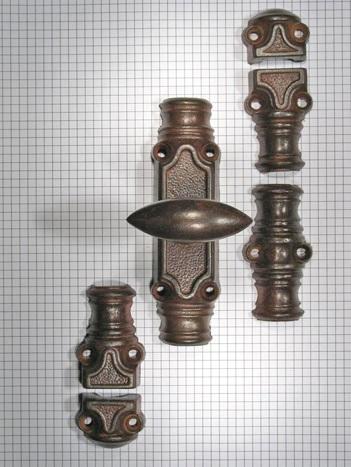 Raamspanjolet ijzer geroest, Doe-het-zelf en Bouw, Hang- en Sluitwerk, Klink of Kruk, Nieuw, Overige materialen