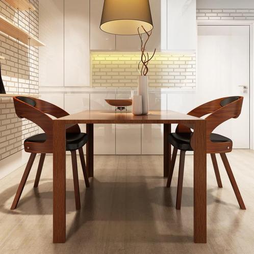 vidaXL Eetkamerstoelen 2 st kunstleer bruin, Huis en Inrichting, Stoelen, Nieuw, Verzenden