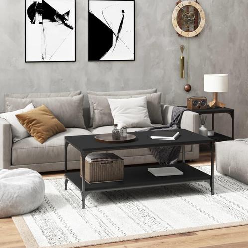 vidaXL Salontafel 100x50x40 cm bewerkt hout zwart, Maison & Meubles, Tables | Tables de salon, Envoi