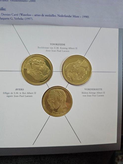 België. Setje 3 x 200 Francs 2000 Millenium - voorkant, Postzegels en Munten, Munten | Nederland