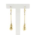 8 Karaat oorbellen met bollen, Handtassen en Accessoires, Oorbellen, Ophalen of Verzenden, Gebruikt, Overige kleuren, Goud