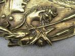 Asbak - Art Nouveau-beker. Visser, naiad. Brons