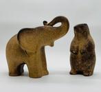 KARLSRUHE Majolika Figurines Elephant & Marmot - Dietmar