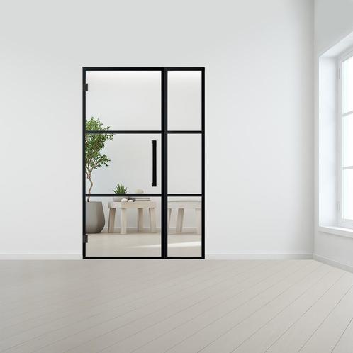 Steel look deur met zijlicht zonder kozijn, Bricolage & Construction, Fenêtres & Moustiquaires, Envoi