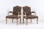 Fauteuil - Beuken - Set van twee fauteuils in Louis XV, Antiquités & Art