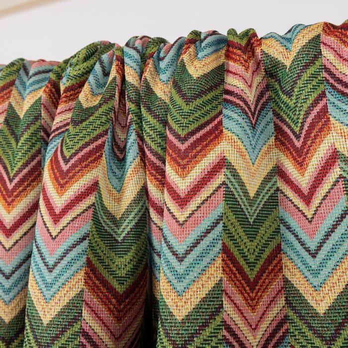 270x280 - Gobelin Chevron Multicolor stof – Stijl Missoni –, Antiek en Kunst, Antiek | Tapijten, Tafelkleden en Textiel