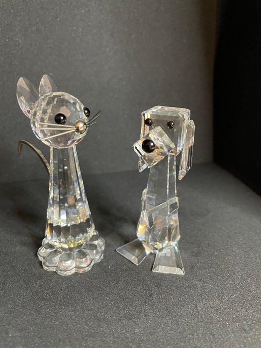 Swarovski - Beeldje - Set Hond Pluto en Kat Groot (2) -, Antiek en Kunst, Curiosa en Brocante