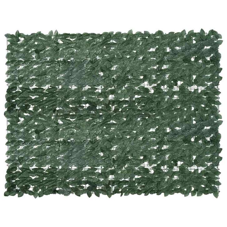 vidaXL Balkonscherm met donkergroene bladeren 200x150 cm, Tuin en Terras, Parasols, Nieuw, Verzenden