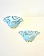 Wandlamp (2) - BLAUW - Muranoglas - FILIGRANA MURANO LAMPEN, Antiek en Kunst, Antiek | Verlichting