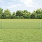 vidaXL Hek met Palen Groen 0.4 x 25 m Staal, Tuin en Terras, Verzenden, Nieuw