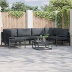 vidaXL Tuinbank Set Antraciet Staal, Tuin en Terras, Verzenden, Nieuw