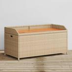 vidaXL Opbergbankje 100x50x52 cm poly rattan acaciahout, Verzenden, Nieuw
