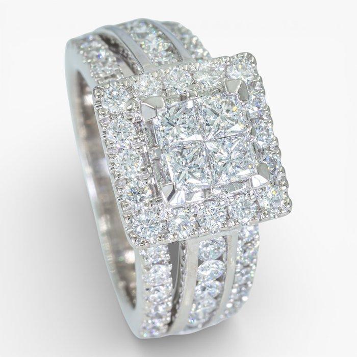 Zonder minimumprijs - Ring - 14 karaat IGI, Witgoud -, Bijoux, Sacs & Beauté, Bagues