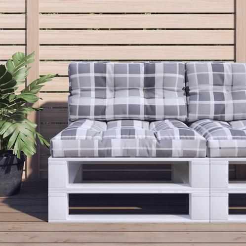 vidaXL Palletkussen ruitpatroon 80x40x12 cm stof ruitpatroon, Huis en Inrichting, Woonaccessoires | Kussens, Nieuw, Verzenden