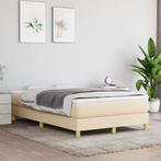 vidaXL Boxspring bed 120x200 cm stof crèmekleurig, Verzenden