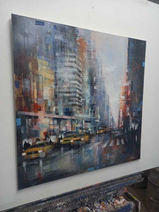 Paolo Fedeli - Metropolitan city, Antiek en Kunst, Kunst | Schilderijen | Modern