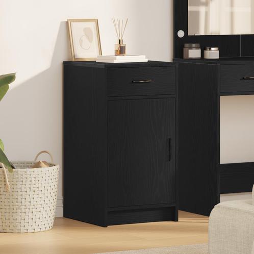 vidaXL Dressoir in Zwart Eiken 40x41x75 cm Gelaagd Hout, Huis en Inrichting, Kasten | Dressoirs, Nieuw, Verzenden