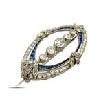 Broche - 18 karaat Exclusieve 18k wit goud Art Deco 2,05 ct