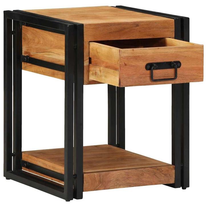 vidaXL Nachtkastje met lade Bruin 40 x 40 x 50 cm Massief, Huis en Inrichting, Slaapkamer | Nachtkastjes, Nieuw, Verzenden