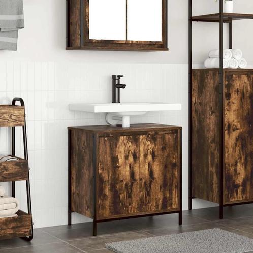 vidaXL Badkamerkast 60x34,5x60 cm gerookt eikenkleurig, Huis en Inrichting, Tafels | Kaptafels, Nieuw, Verzenden