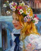 Elena Salnikova (1970) - Soir dete - Fillette à la Campagne, Antiek en Kunst