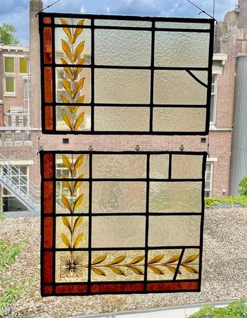Glas-in-loodraam (2) - 1930-1940 beschikbaar voor biedingen